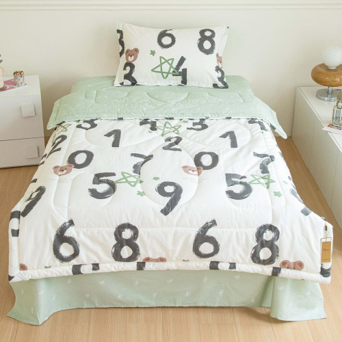 Комплект постельного белья Сатин с Одеялом Young 100% хлопок на резинке OBKR018