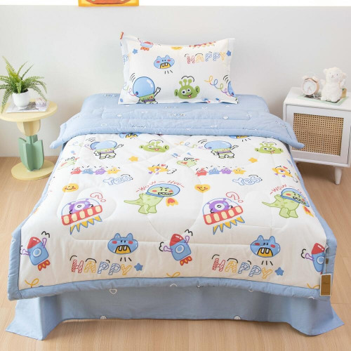 Комплект постельного белья Сатин с Одеялом Young 100% хлопок на резинке OBKR024