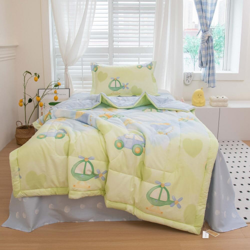 Комплект постельного белья Сатин с Одеялом Young 100% хлопок на резинке OBKR025