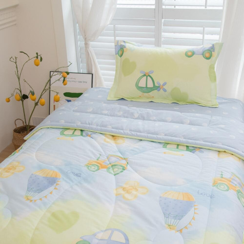 Комплект постельного белья Сатин с Одеялом Young 100% хлопок на резинке OBKR025