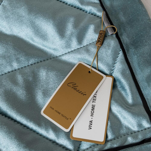 Велюровое покрывало в клетку и две наволочки OVL040