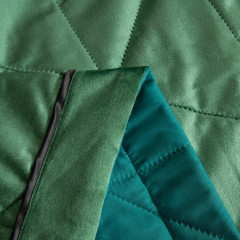 Велюровое покрывало в клетку и две наволочки OVL049