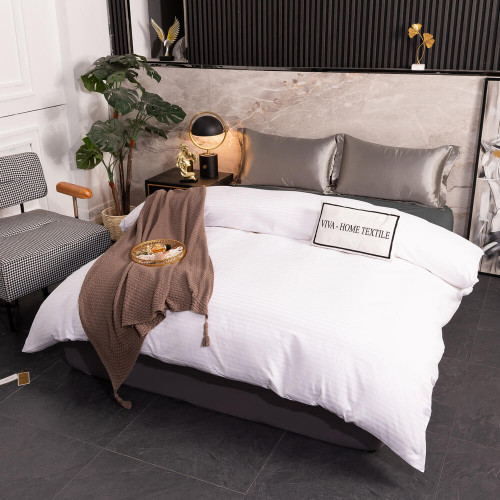 Пододеяльник Страйп Сатин Однотонный Отель белый 100% Хлопок 1x1 P1CTH036150210