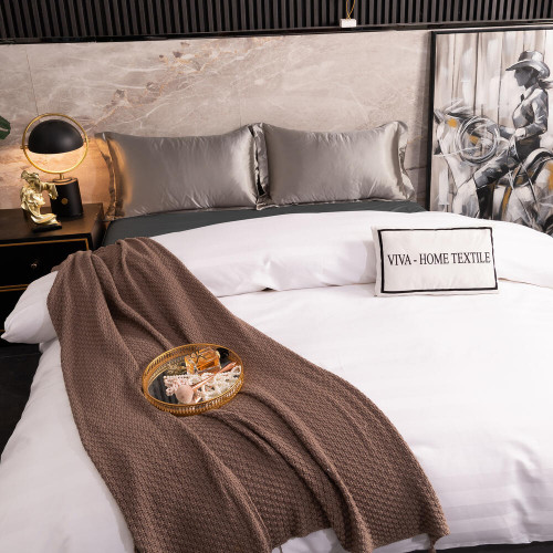 Пододеяльник Страйп Сатин Однотонный Отель белый 100% Хлопок 3x3 P3CTH037200220