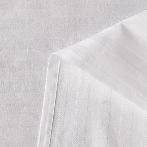 Простыня Страйп Сатин Однотонный Отель белый 100% хлопок 1x1 R1CTH036150230