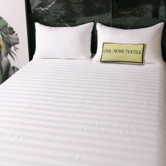 Простыня Страйп Сатин Однотонный Отель белый 100% хлопок 3x3 R3CTH037150230