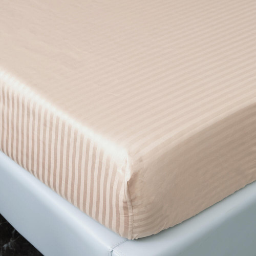 Простынь на резинке Страйп Сатин Однотонный 100% хлопок RR1CT029