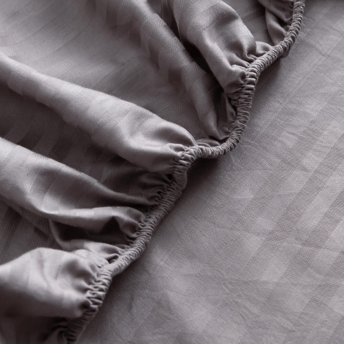 Простынь на резинке Страйп Сатин Однотонный 100% хлопок RR1CT030