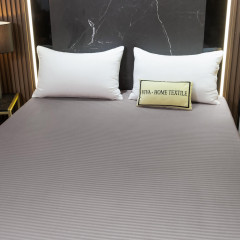 Простынь на резинке Страйп Сатин Однотонный 100% хлопок RR1CT030