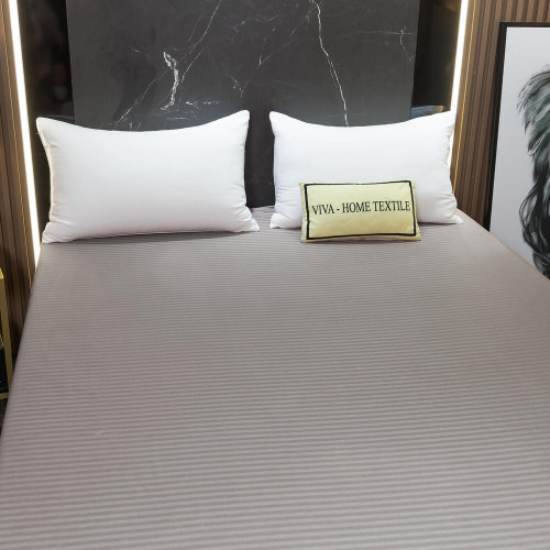 Простынь на резинке Страйп Сатин Однотонный 100% хлопок RR1CT030