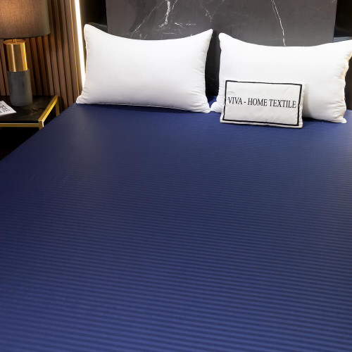 Простынь на резинке Страйп Сатин Однотонный 100% хлопок RR1CT033