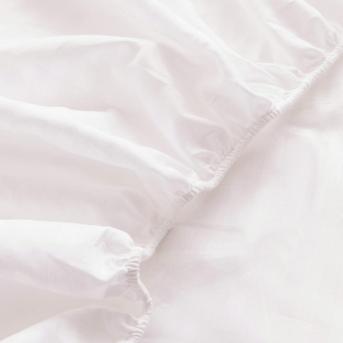 Простыня Страйп Сатин Однотонный Отель белый 100% хлопок на резинке 1x1 RR1CTH03616030