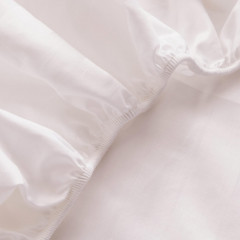 Простыня Страйп Сатин Однотонный Отель белый 100% хлопок на резинке 3x3 RR3CTH03716030