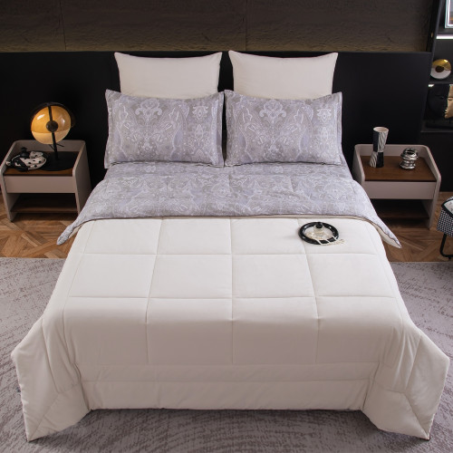 Комплект постельного белья на резинке Сатин Velouria Luxe с Одеялом VLR002