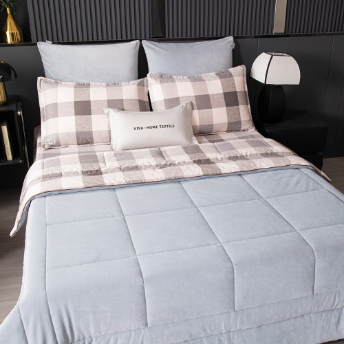 Комплект постельного белья на резинке Сатин Velouria Luxe с Одеялом VLR005