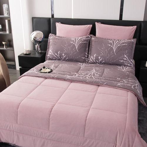 Комплект постельного белья на резинке Сатин Velouria Luxe с Одеялом VLR006