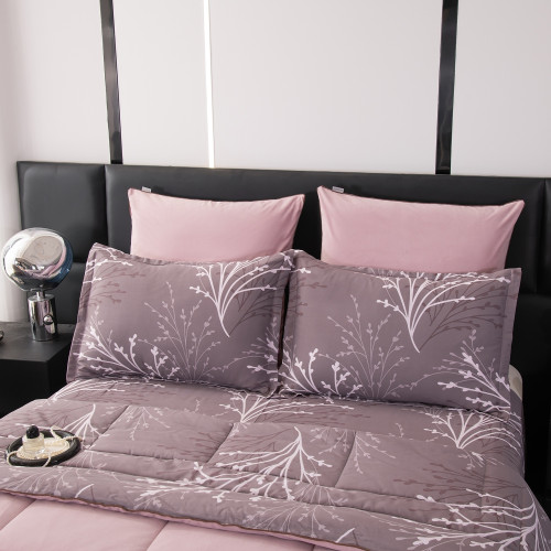 Комплект постельного белья на резинке Сатин Velouria Luxe с Одеялом VLR006