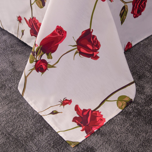 Комплект постельного белья на резинке Сатин Velouria Luxe с Одеялом VLR015