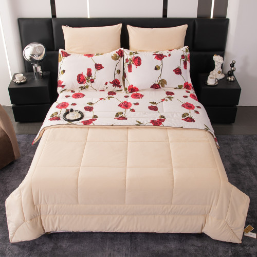 Комплект постельного белья на резинке Сатин Velouria Luxe с Одеялом VLR015