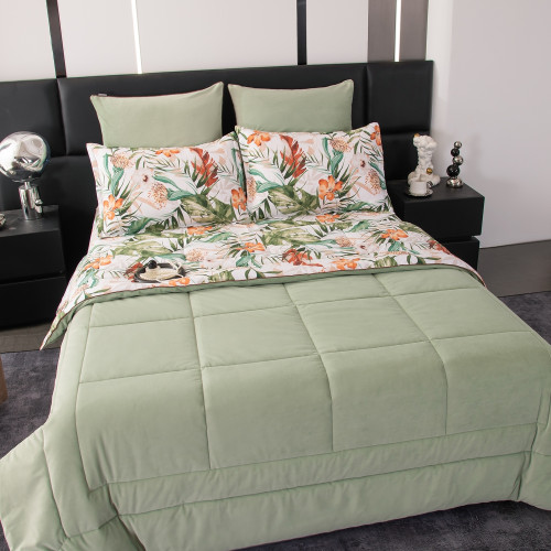 Комплект постельного белья на резинке Сатин Velouria Luxe с Одеялом VLR017