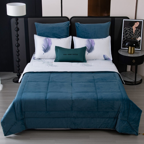 Комплект постельного белья на резинке Сатин Velouria Luxe с Одеялом VLR018