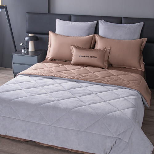 Комплект постельного белья на резинке Сатин Velvet Premium с Одеялом VPR003