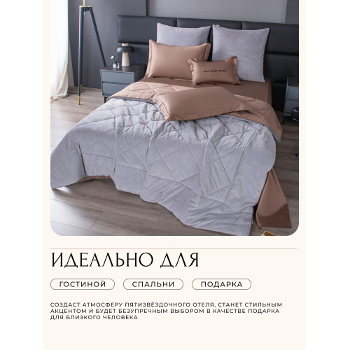 Комплект постельного белья на резинке Сатин Velvet Premium с Одеялом VPR003