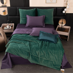 Комплект постельного белья на резинке Сатин Velvet Premium с Одеялом VPR005