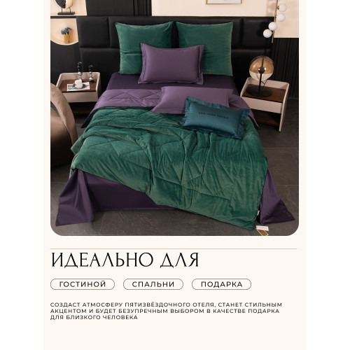 Комплект постельного белья на резинке Сатин Velvet Premium с Одеялом VPR005